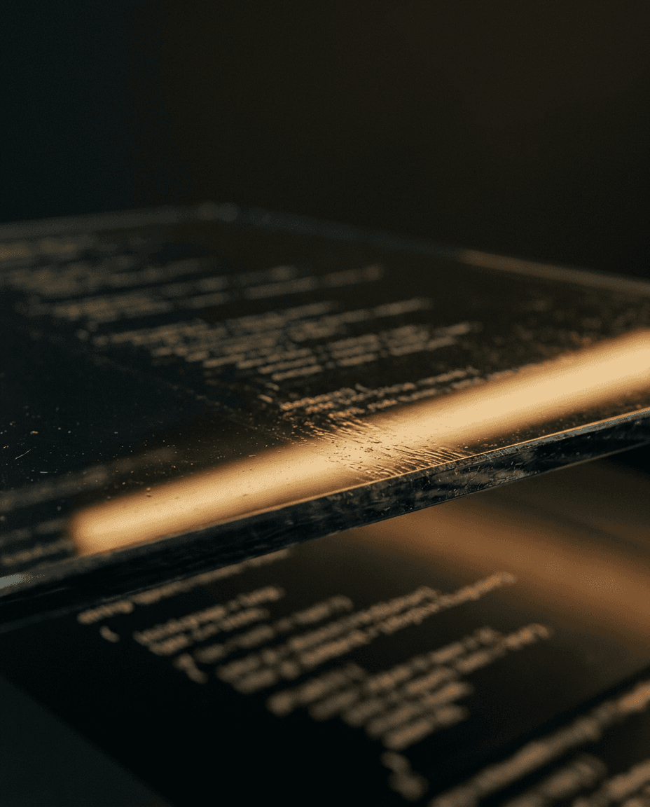 Close-up of a Terraform HCL file with an amber light sweep tracing across the code.